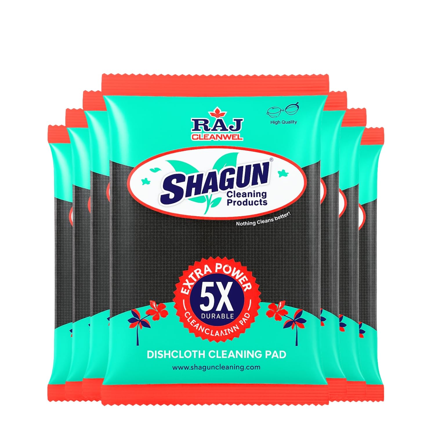 SHAGUN 5X Durable Dishcloth Cleaning Pad | Extra Power Scrub Pad for Kitchen Utensils | Pack of 12